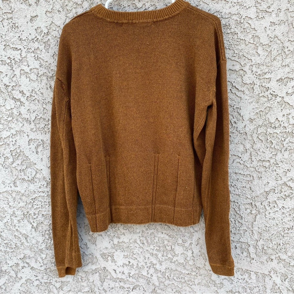 & OTHER STORIES Brown Long Sleeve Cotton Crewneck Sweater - Picture 6 of 9